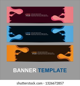 Vector abstract web banner design template. Collection of web banner template. Abstract geometric web design banner template isolated on sliver background