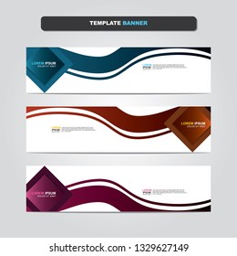 Vector abstract web banner design template. Collection of web banner template. Abstract geometric web design banner template isolated on grey background. Header - landing page Web Design Elements 