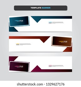 Vector abstract web banner design template. Collection of web banner template. Abstract geometric web design banner template isolated on grey background. Header - landing page Web Design Elements 