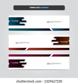 Vector abstract web banner design template. Collection of web banner template. Abstract geometric web design banner template isolated on grey background. Header - landing page Web Design Elements 