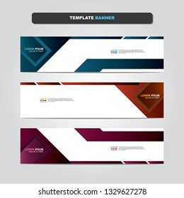 Vector abstract web banner design template. Collection of web banner template. Abstract geometric web design banner template isolated on grey background. Header - landing page Web Design Elements 
