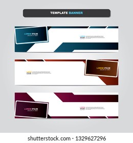Vector abstract web banner design template. Collection of web banner template. Abstract geometric web design banner template isolated on grey background. Header - landing page Web Design Elements 