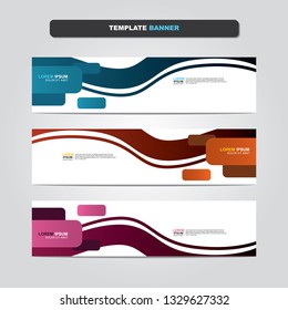 Vector abstract web banner design template. Collection of web banner template. Abstract geometric web design banner template isolated on grey background. Header - landing page Web Design Elements 