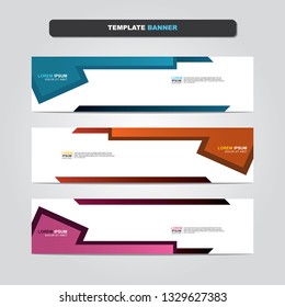 Vector abstract web banner design template. Collection of web banner template. Abstract geometric web design banner template isolated on grey background. Header - landing page Web Design Elements 