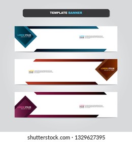Vector abstract web banner design template. Collection of web banner template. Abstract geometric web design banner template isolated on grey background. Header - landing page Web Design Elements 