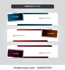 Vector abstract web banner design template. Collection of web banner template. Abstract geometric web design banner template isolated on grey background. Header - landing page Web Design Elements 