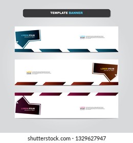 Vector abstract web banner design template. Collection of web banner template. Abstract geometric web design banner template isolated on grey background. Header - landing page Web Design Elements 