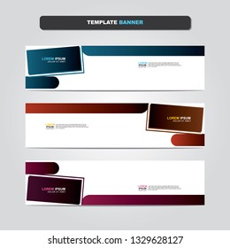 Vector abstract web banner design template. Collection of web banner template. Abstract geometric web design banner template isolated on grey background. Header - landing page Web Design Elements 