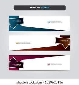 Vector abstract web banner design template. Collection of web banner template. Abstract geometric web design banner template isolated on grey background. Header - landing page Web Design Elements 