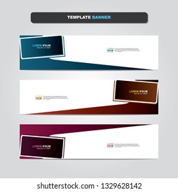 Vector abstract web banner design template. Collection of web banner template. Abstract geometric web design banner template isolated on grey background. Header - landing page Web Design Elements 