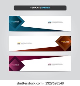 Vector abstract web banner design template. Collection of web banner template. Abstract geometric web design banner template isolated on grey background. Header - landing page Web Design Elements 