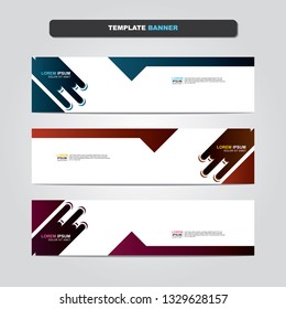Vector abstract web banner design template. Collection of web banner template. Abstract geometric web design banner template isolated on grey background. Header - landing page Web Design Elements 