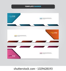 Vector abstract web banner design template. Collection of web banner template. Abstract geometric web design banner template isolated on grey background. Header - landing page Web Design Elements 