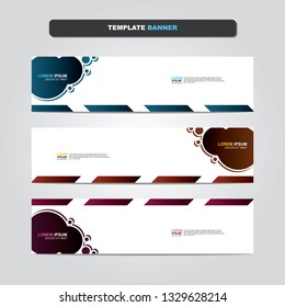 Vector abstract web banner design template. Collection of web banner template. Abstract geometric web design banner template isolated on grey background. Header - landing page Web Design Elements 