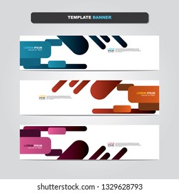 Vector abstract web banner design template. Collection of web banner template. Abstract geometric web design banner template isolated on grey background. Header - landing page Web Design Elements 