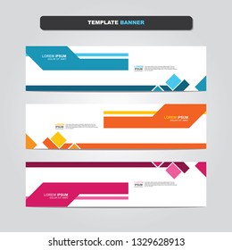 Plantilla de diseño de banner web abstracto vectorial. Colección de plantillas de banner web. Plantilla de banner de diseño web geométrico abstracto aislada en fondo gris. Encabezado - página de inicio Elementos de diseño web