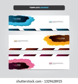Vector abstract web banner design template. Collection of web banner template. Abstract geometric web design banner template isolated on grey background. Header - landing page Web Design Elements 