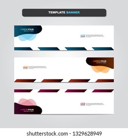 Vector abstract web banner design template. Collection of web banner template. Abstract geometric web design banner template isolated on grey background. Header - landing page Web Design Elements 