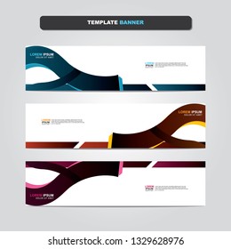 Vector abstract web banner design template. Collection of web banner template. Abstract geometric web design banner template isolated on grey background. Header - landing page Web Design Elements 