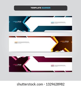 Vector abstract web banner design template. Collection of web banner template. Abstract geometric web design banner template isolated on grey background. Header - landing page Web Design Elements 