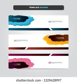 Vector abstract web banner design template. Collection of web banner template. Abstract geometric web design banner template isolated on grey background. Header - landing page Web Design Elements 