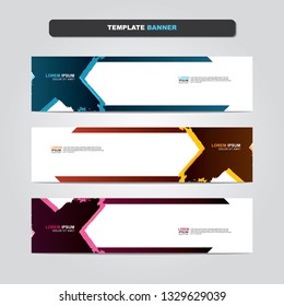 Vector abstract web banner design template. Collection of web banner template. Abstract geometric web design banner template isolated on grey background. Header - landing page Web Design Elements 