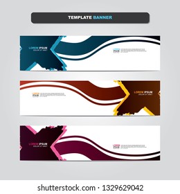 Vector abstract web banner design template. Collection of web banner template. Abstract geometric web design banner template isolated on grey background. Header - landing page Web Design Elements 