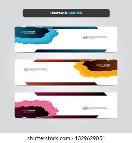 Vector abstract web banner design template. Collection of web banner template. Abstract geometric web design banner template isolated on grey background. Header - landing page Web Design Elements 