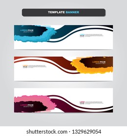 Vector abstract web banner design template. Collection of web banner template. Abstract geometric web design banner template isolated on grey background. Header - landing page Web Design Elements 