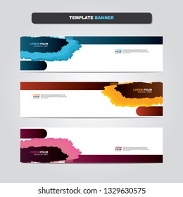 Vector abstract web banner design template. Collection of web banner template. Abstract geometric web design banner template isolated on grey background. Header - landing page Web Design Elements 