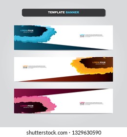 Vector abstract web banner design template. Collection of web banner template. Abstract geometric web design banner template isolated on grey background. Header - landing page Web Design Elements 