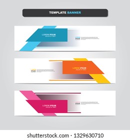 Vector abstract web banner design template. Collection of web banner template. Abstract geometric web design banner template isolated on grey background. Header - landing page Web Design Elements 