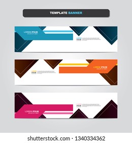 Vector abstract web banner design template. Collection of web banner template. Abstract geometric web design banner template isolated on grey background. Header - landing page Web Design Elements