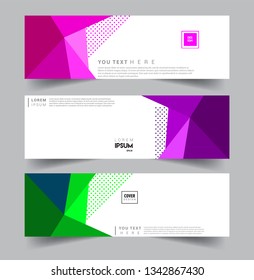 Vector abstract web banner design template sets. Collection of web banner template. Abstract geometric web design banner template.