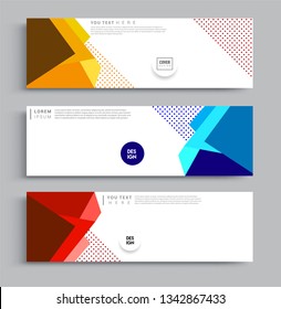 Vector abstract web banner design template sets. Collection of web banner template. Abstract geometric web design banner template.