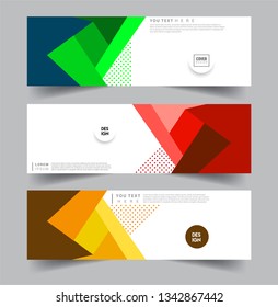 Vector abstract web banner design template sets. Collection of web banner template. Abstract geometric web design banner template.