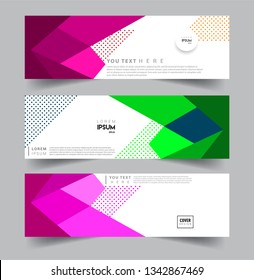 Vector abstract web banner design template sets. Collection of web banner template. Abstract geometric web design banner template.