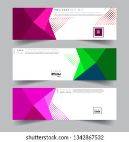 Vector abstract web banner design template sets. Collection of web banner template. Abstract geometric web design banner template.