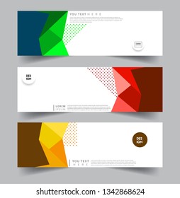 Vector abstract web banner design template sets. Collection of web banner template. Abstract geometric web design banner template.