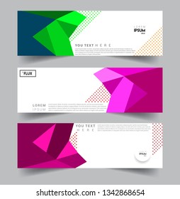 Vector abstract web banner design template sets. Collection of web banner template. Abstract geometric web design banner template.