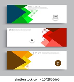 Vector abstract web banner design template sets. Collection of web banner template. Abstract geometric web design banner template.