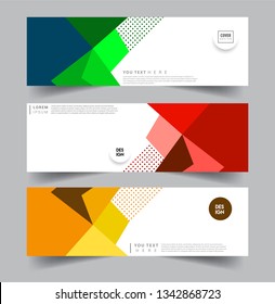 Vector abstract web banner design template sets. Collection of web banner template. Abstract geometric web design banner template.