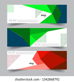 Vector abstract web banner design template sets. Collection of web banner template. Abstract geometric web design banner template.