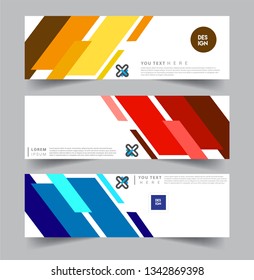 Vector abstract web banner design template sets. Collection of web banner template. Abstract geometric web design banner template.