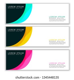 Vector abstract web banner design template. Collection of web banner template. Web Design Elements - Vector