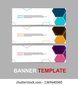 Vector abstract web banner design template. Collection of web banner template. Abstract geometric web design banner template isolated on sliver background