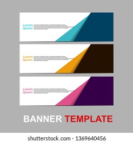 Vector abstract web banner design template. Collection of web banner template. Abstract geometric web design banner template isolated on sliver background