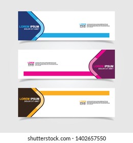 Vector abstract web banner design template. Collection of web banner template. Abstract geometric web design banner template isolated on grey background. Header - landing page Web Design Elements
