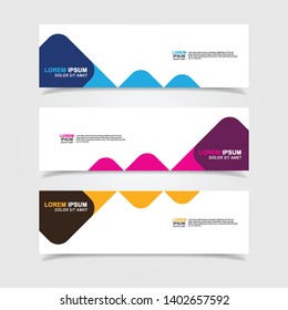Vector abstract web banner design template. Collection of web banner template. Abstract geometric web design banner template isolated on grey background. Header - landing page Web Design Elements