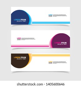 Vector abstract web banner design template. Collection of web banner template. Abstract geometric web design banner template isolated on grey background. Header - landing page Web Design Elements